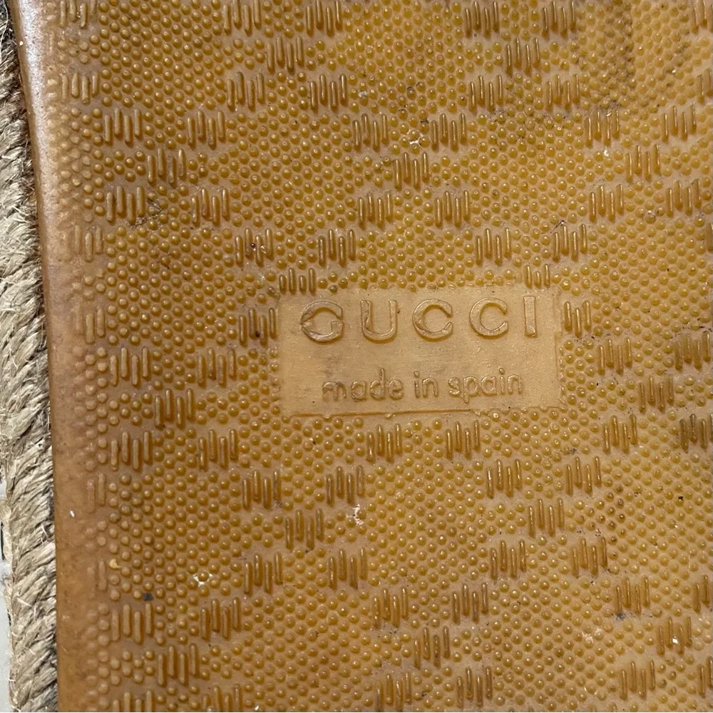 Gucci Micro Guccissima GG Monogram Black Leather Espadrilles Flats Size 8/38
